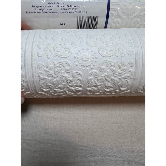 Lot Of 2 Rolls New Designer‎ Paintable Wallpaper Brewster Wall Covering - Picture 3 of 4
